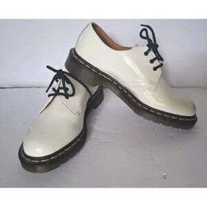 Dr. Martens 26754 White Patent Leather Platform Oxfords Shoes Size 8 Womens New
